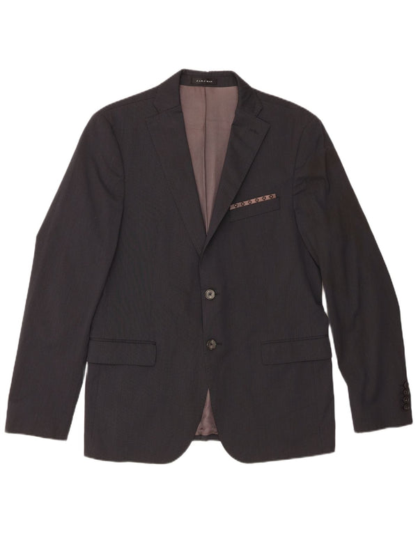 Zara Herren-Blazer mit 2 Knöpfen, EU 52, groß, marineblau, Nadelstreifen