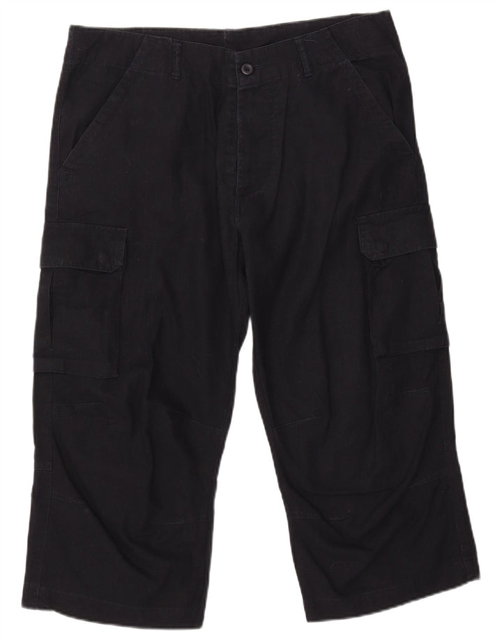 VINTAGE Gerade Cargo-Caprihose für Herren, W34, L21, Marineblau