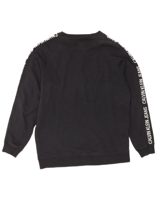 Calvin Klein Jeans Herren-Sweatshirt mit Grafik, Größe S, schwarze Baumwolle