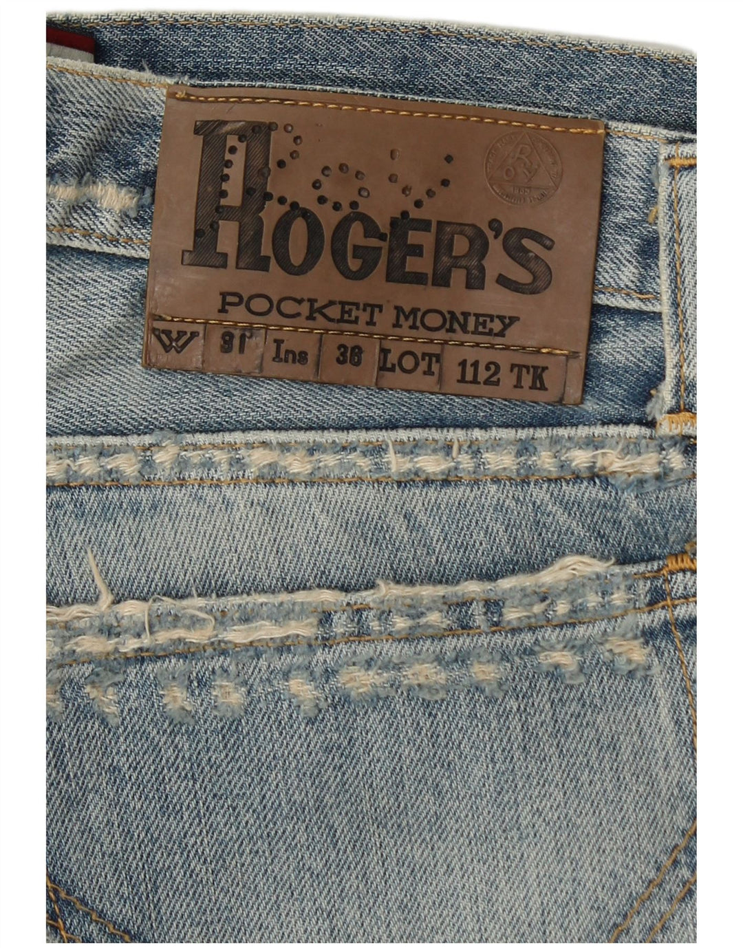 ROY ROGERS Herren Distressed Straight Jeans W31 L36 Blaue Baumwolle