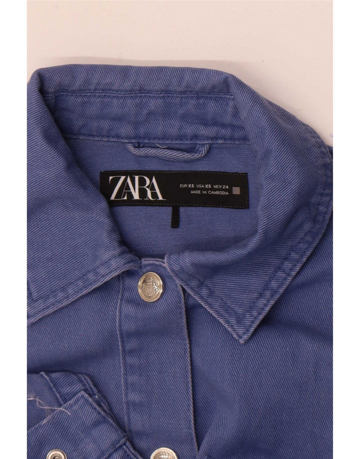 Zara Damen Übergroße Jeansjacke UK 6 XS Blau