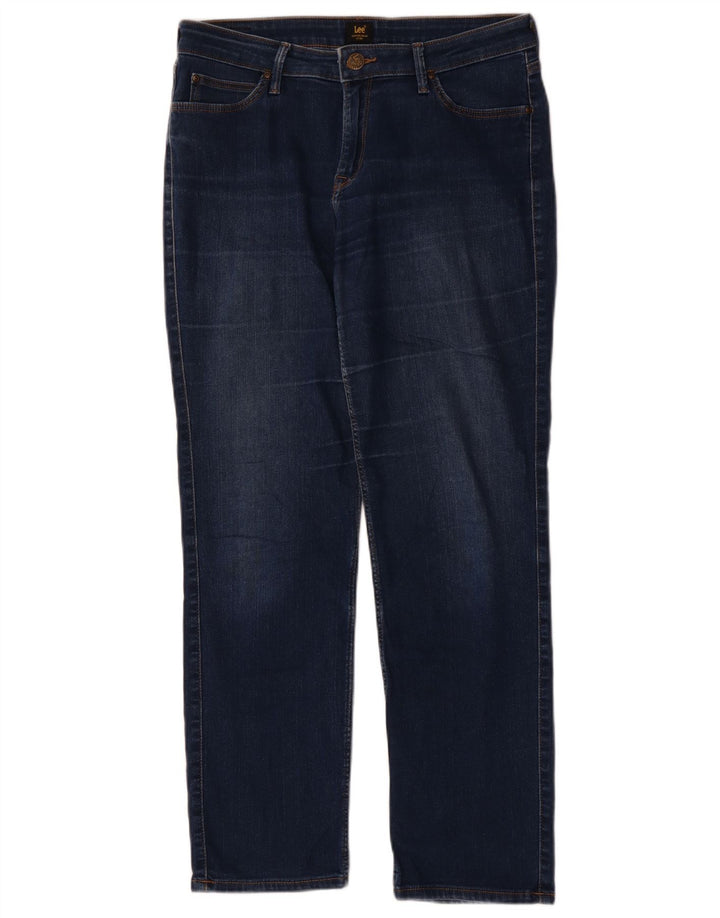 Lee Damen Marion Straight Jeans W31 L28 Blaue Baumwolle