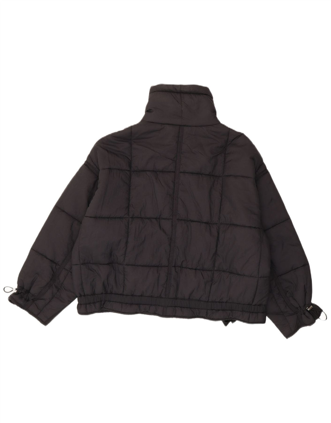 Zara Damen Übergroße wattierte Jacke UK 14 Medium Schwarz Polyamid