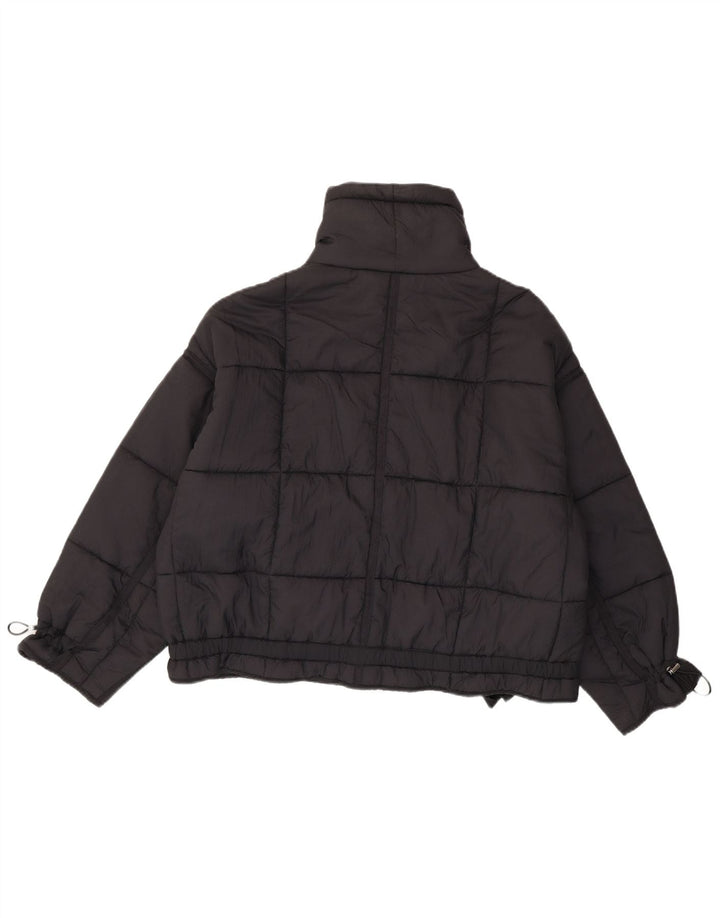 Zara Damen Übergroße wattierte Jacke UK 14 Medium Schwarz Polyamid