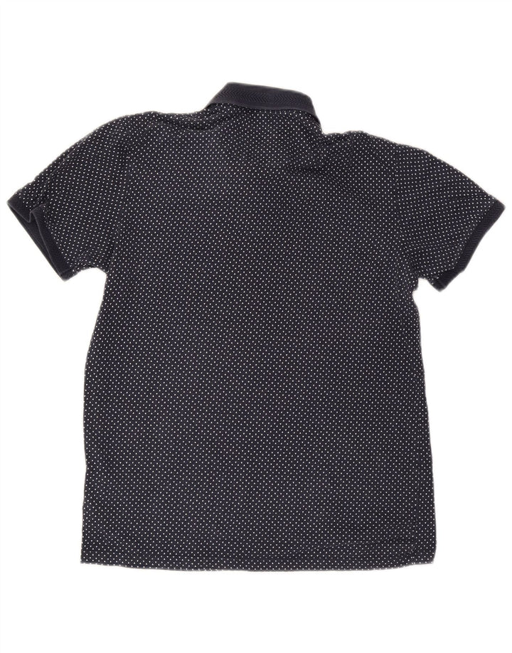 Ted Baker Herren-Poloshirt, Größe 3, mittelgroß, marineblau gepunktete Baumwolle
