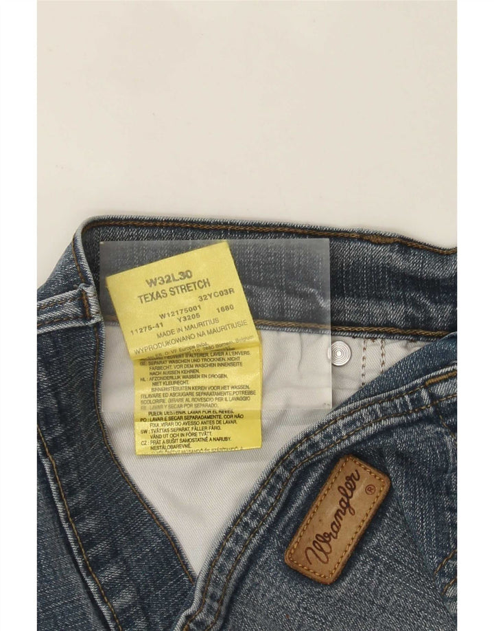 Wrangler Herren Texas Stretch Straight Jeans W32 L30 Blaue Baumwolle