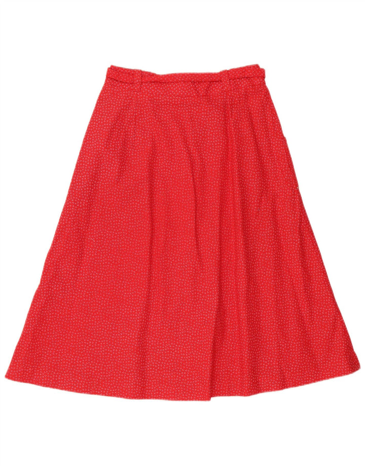Vintage Damen A-Linie Rock IT 42 Medium W28 Rot geblümt