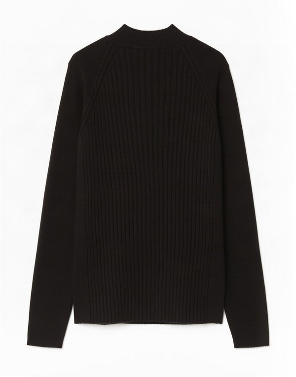 Zara Womens Top Long Sleeve UK 12 Medium Black Viscose