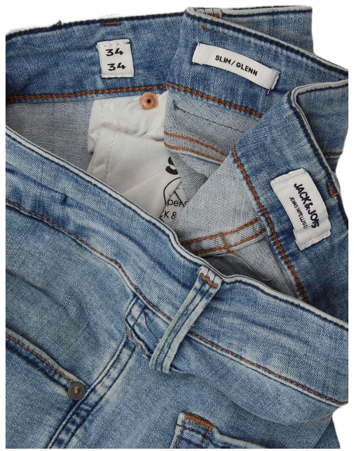 Jack & Jones Herren GLENN Slim Jeans W34 L34 Blaue Baumwolle