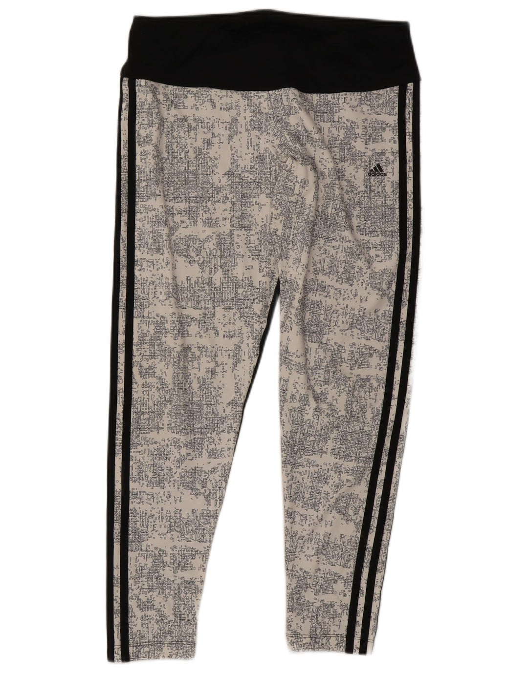 Adidas Damen Climalite Leggings UK 14 Large Schwarz Colourblock Polyester