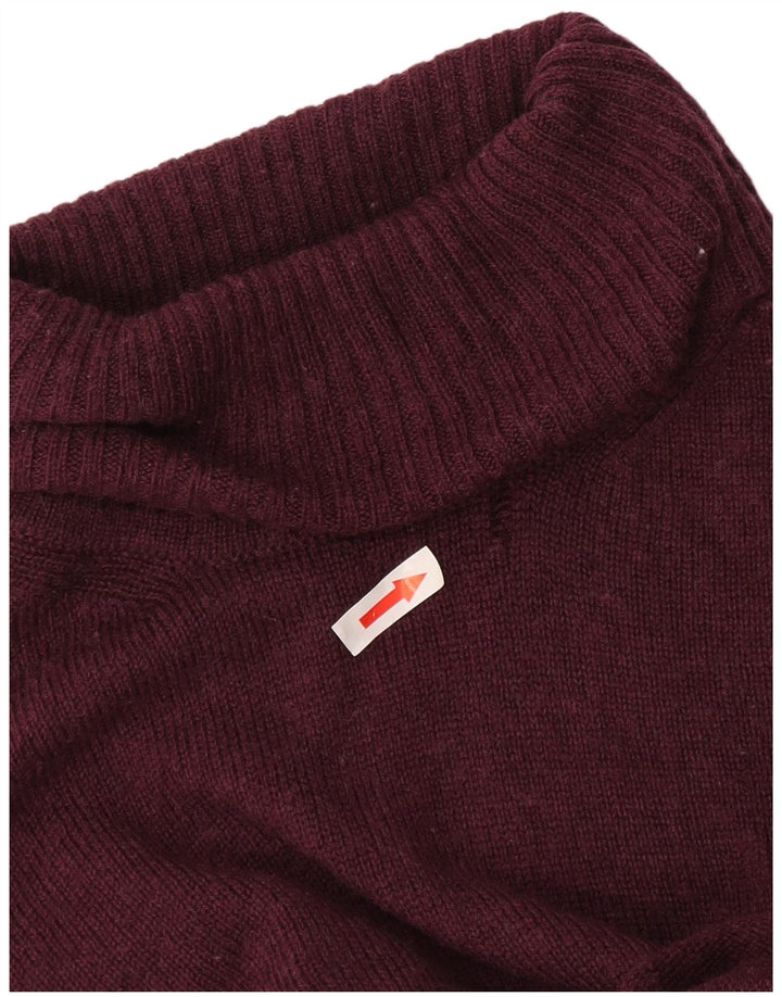 Marks & Spencer Damen-Pullover mit Rollkragen, UK 12, mittlere Burgunderrote Wolle