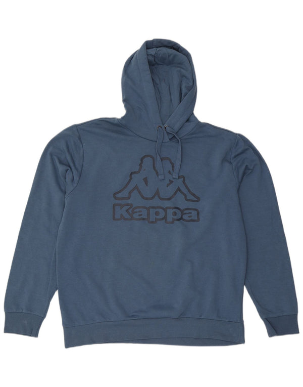 Kappa Herren Graphic Hoodie Pullover XL Blau Baumwolle