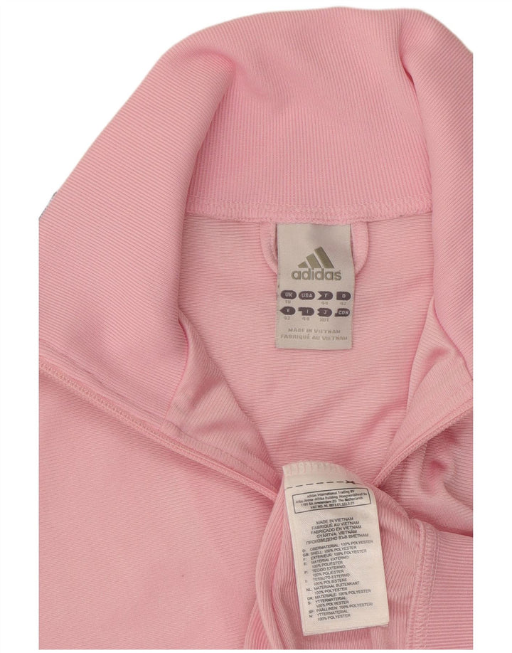 Adidas Damen Trainingsanzug Top Jacke UK 16 Large Pink Polyester