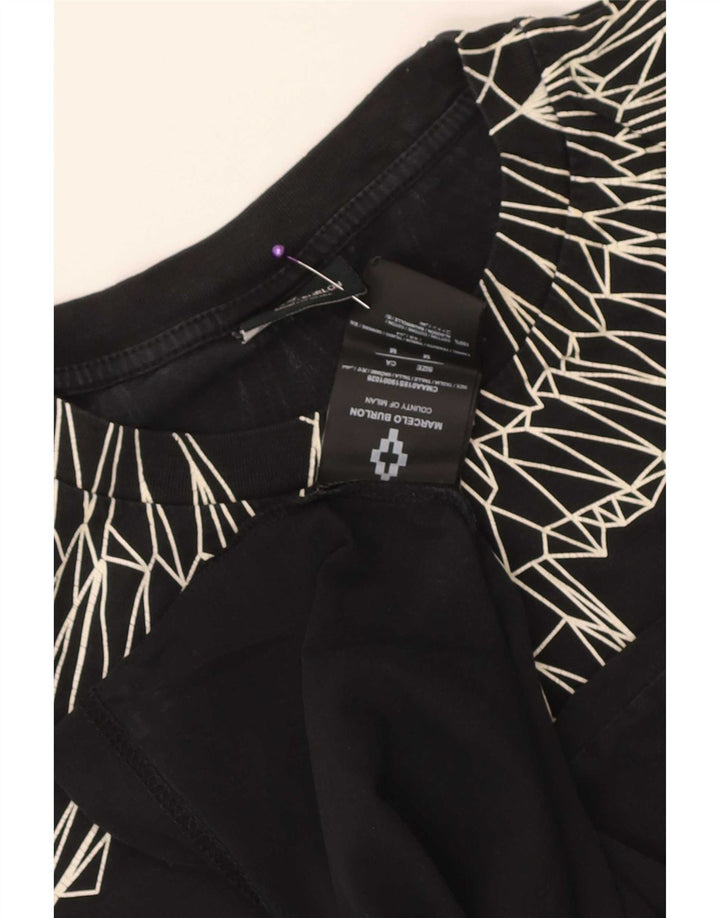 Marcelo Burlon Herren Grafik-T-Shirt-Oberteil aus mittelschwarzer Baumwolle