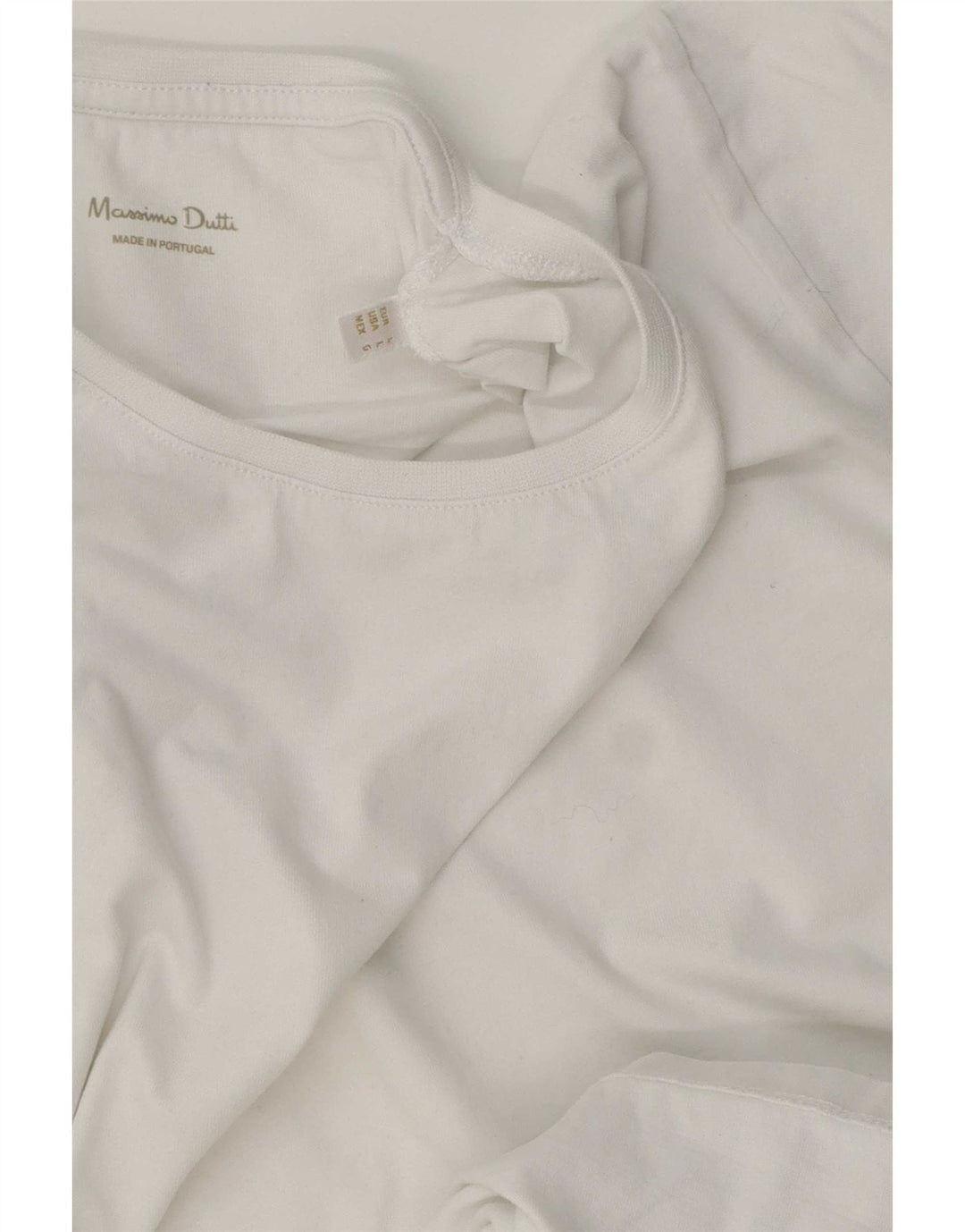 Massimo Dutti Damen T-Shirt Top Large Weiß