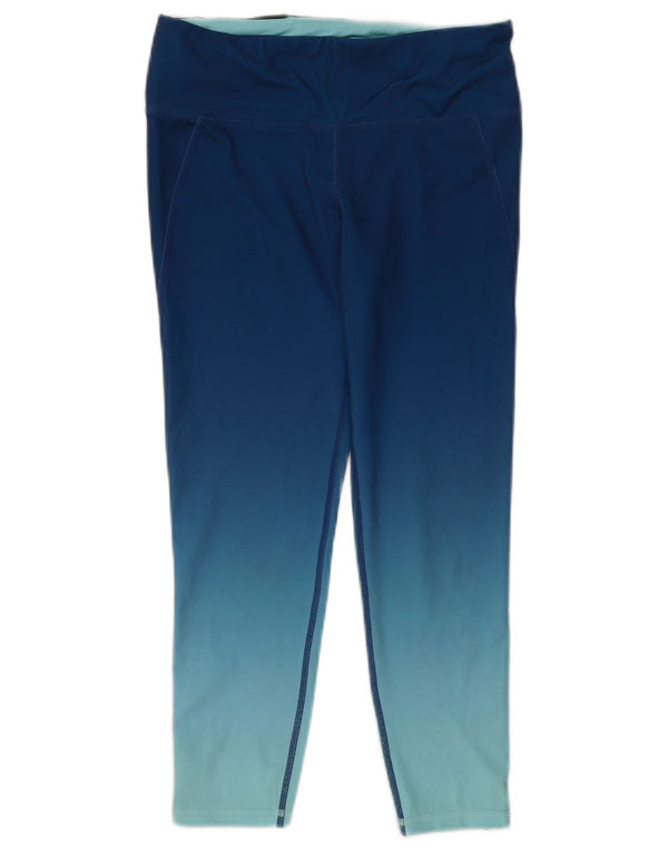 Gap Damen Crop Leggings UK 10 Small Blaues Colourblock-Polyester