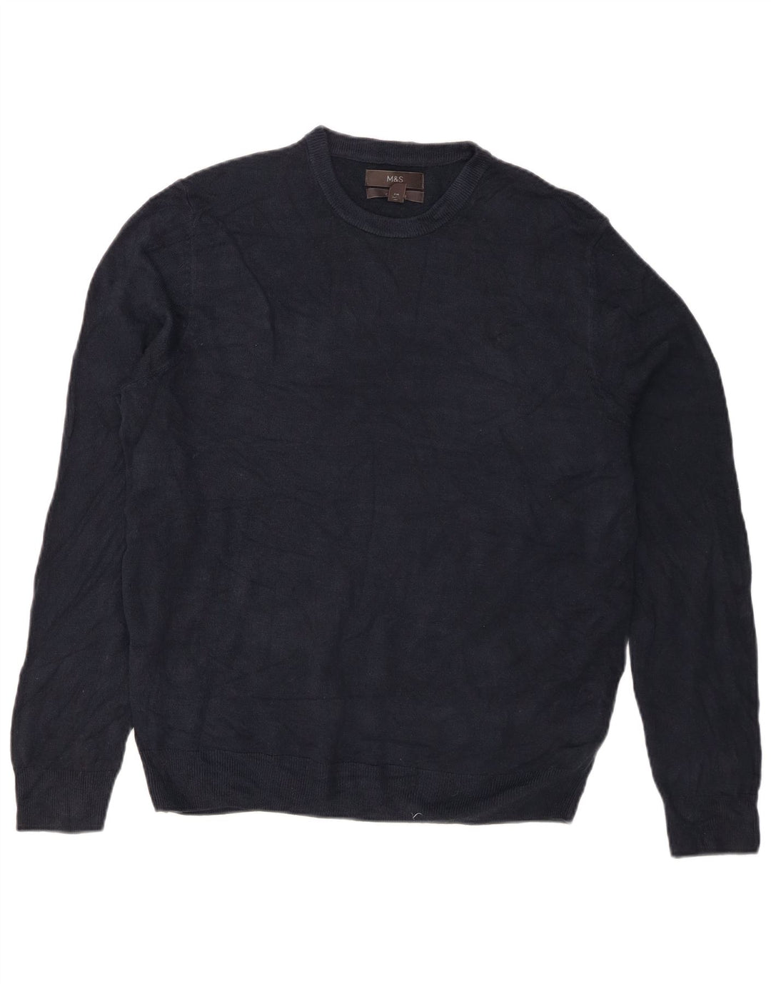 Marks & Spencer Herren-Pullover mit Rundhalsausschnitt, groß, Marineblau, Acryl
