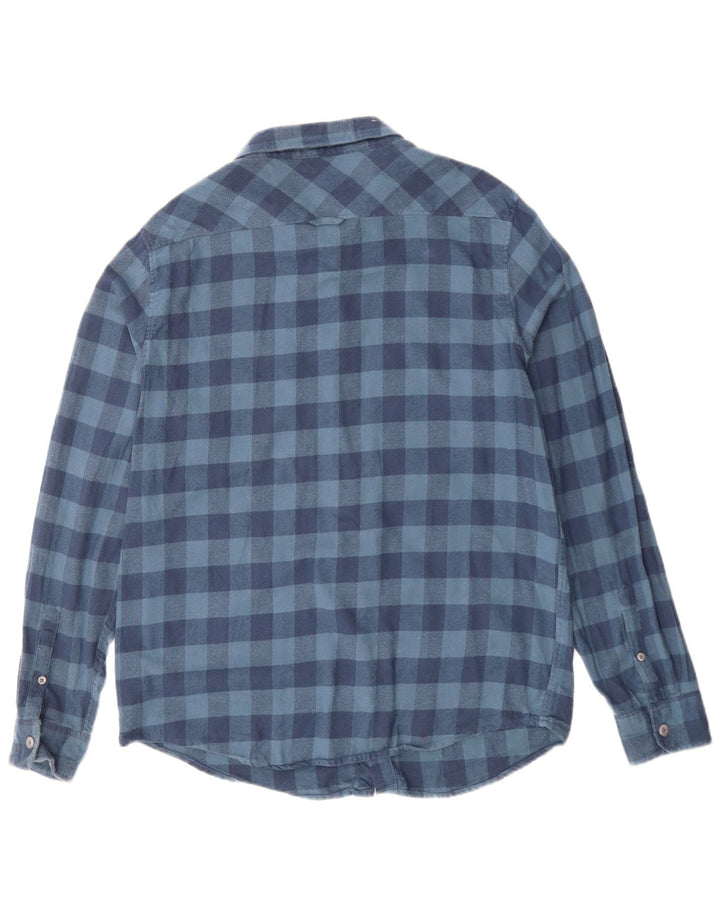 BILLABONG Herren-Flanellhemd, groß, blaue Gingham-Baumwolle