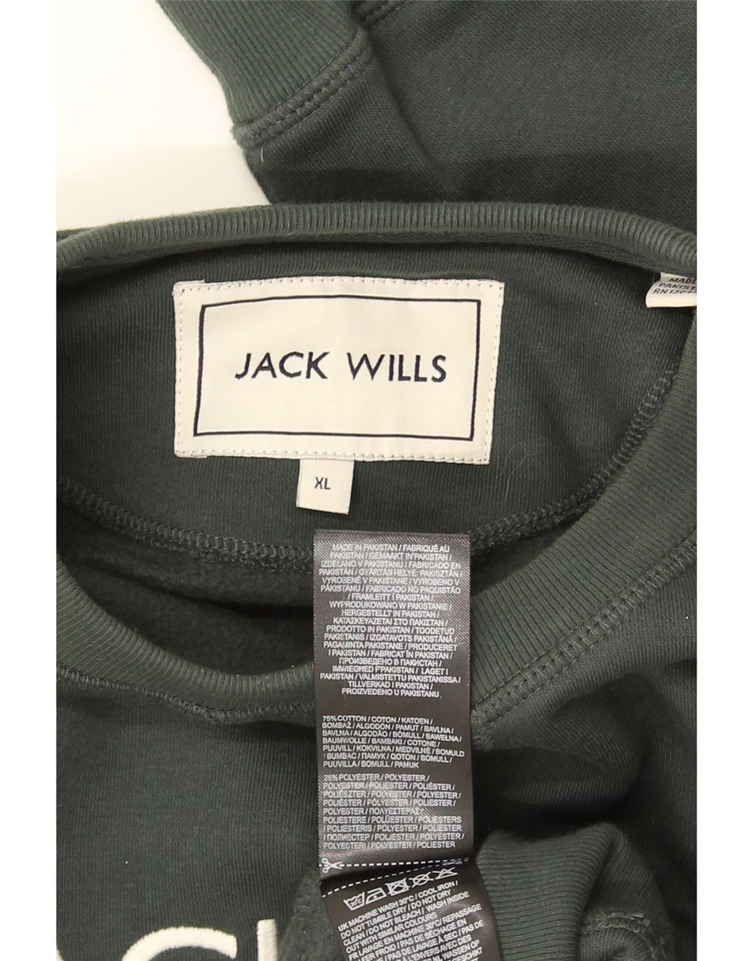 Jack Wills Herren-Sweatshirt mit Grafik, XL, Khaki, Baumwolle
