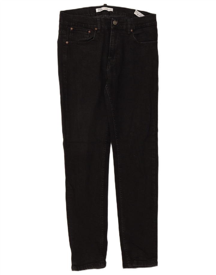Zara Damen Skinny Jeans W32 L30 Schwarze Baumwolle