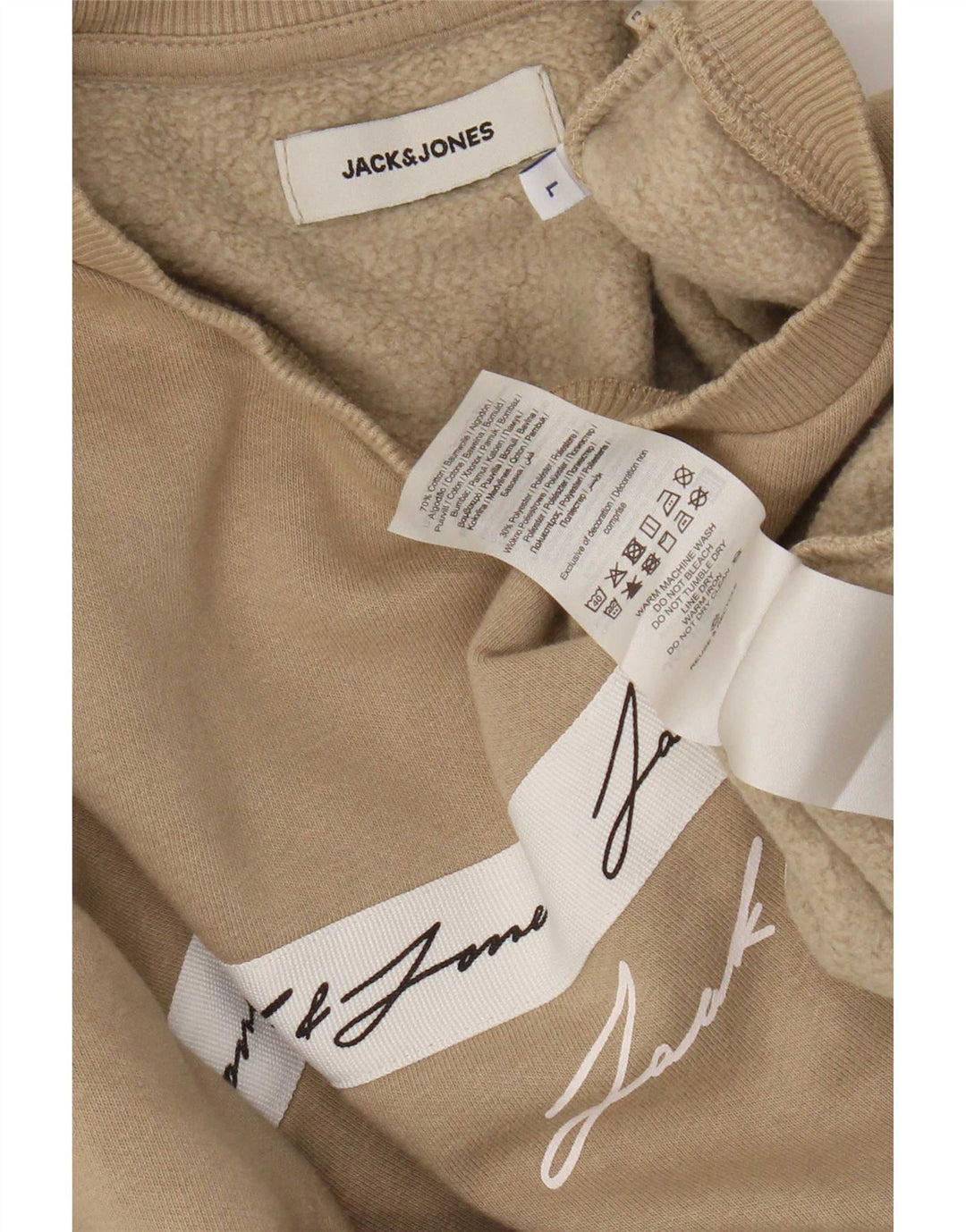 Jack & Jones Herren-Sweatshirt mit Grafik, reguläre Passform, groß, braune Baumwolle