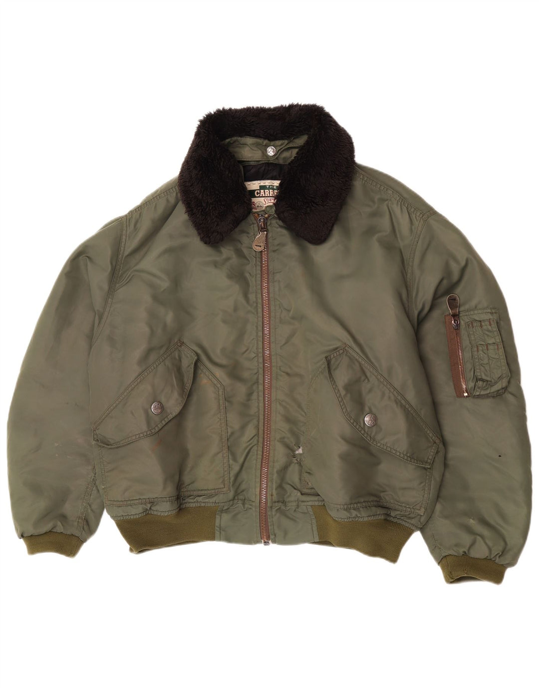 Carrera Herren Bomberjacke UK 40 Large Khaki Colourblock Polyamid
