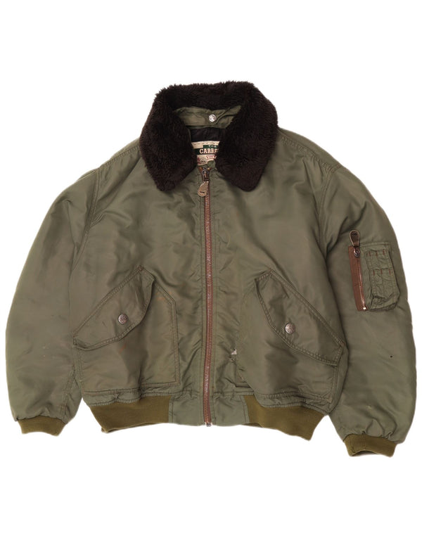 Carrera Herren Bomberjacke UK 40 Large Khaki Colourblock Polyamid