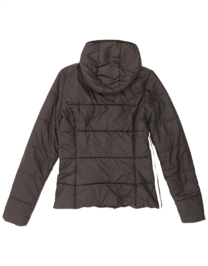 Adidas Damen-Jacke mit Kapuze, gepolstert, UK 8, Größe S, Schwarz, Polyester