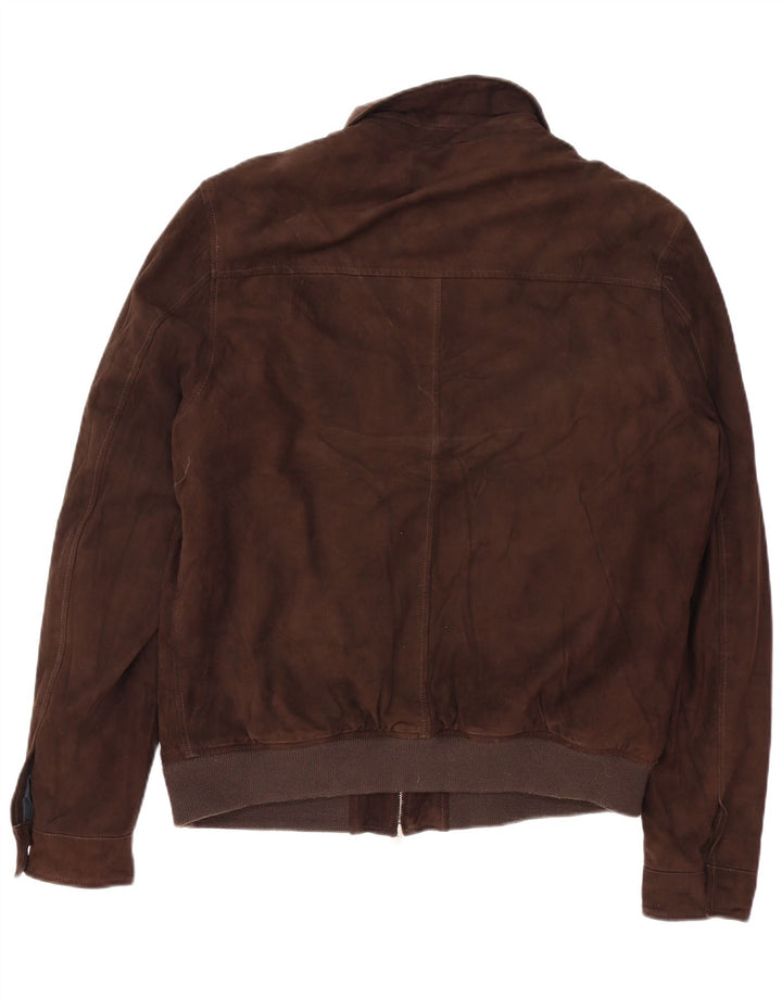 Brian Dales Herren Bomber Wildlederjacke IT 54 2XL Braunes Leder