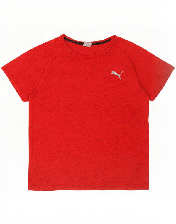 Puma Herren T-Shirt Top XL Rot gefleckte Baumwolle