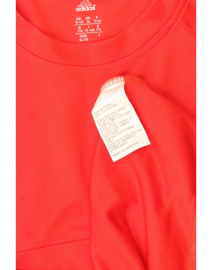 Adidas Jungen Regular T-Shirt Top 15–16 Jahre, rotes Colourblock-Polyester