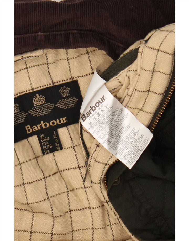Barbour Damen-Steppjacke aus gewachster Baumwolle, Größe S, Khaki, Baumwolle