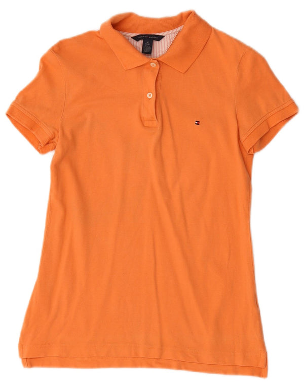 Tommy Hilfiger Damen Poloshirt UK 6 XS Orange Baumwolle
