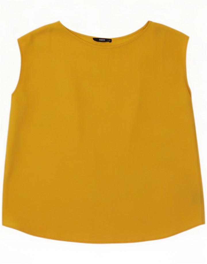Oasis Damen Bluse Top UK 14 Large Gelb Polyester