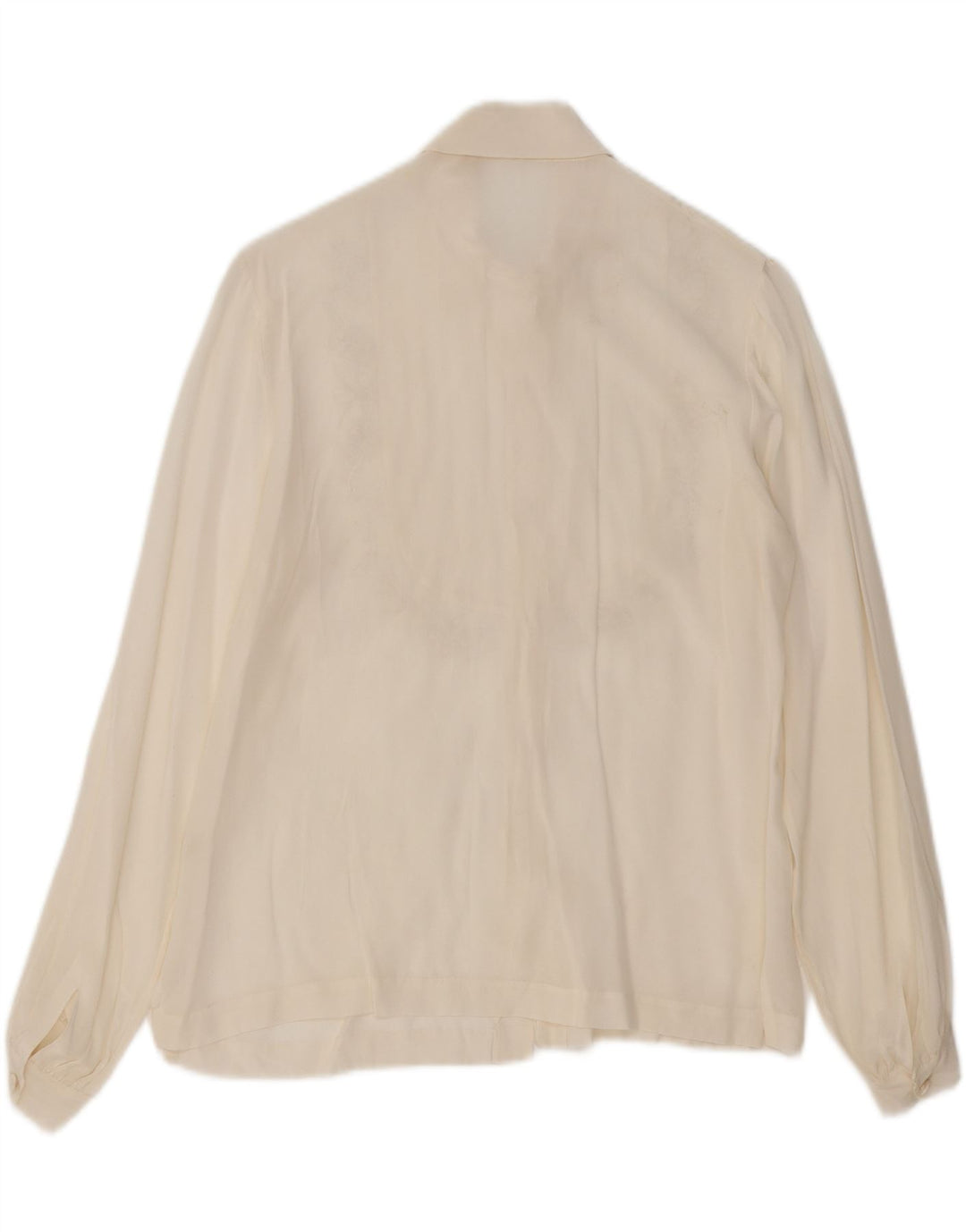 VINTAGE Womens See Through Shirt Blouse UK 12 Medium White Floral