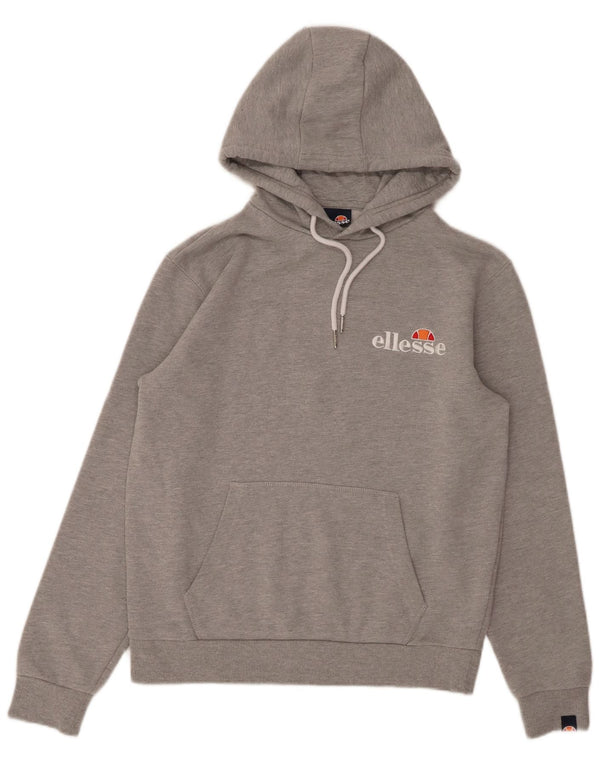 ELLESSE Damen Übergroßer Kapuzenpullover UK 10 Small Graue Baumwolle