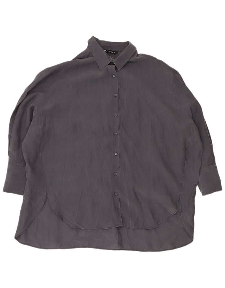 Zara Damen Longline-Oversize-Hemd UK 18 XL Marineblau