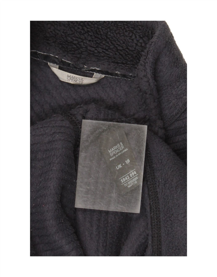 MARKS & SPENCER Damen Fleecejacke UK 16 Large Marineblau Polyester