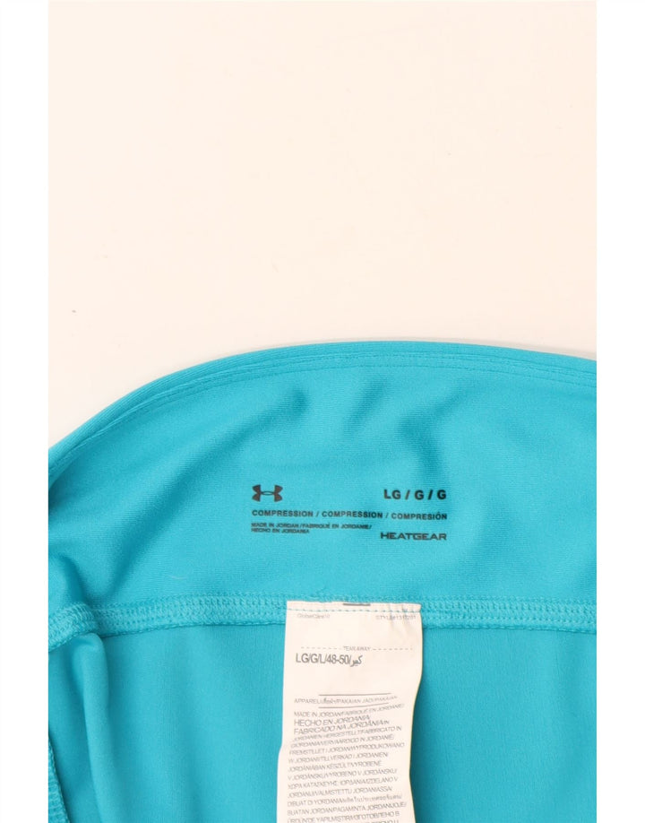 Under Armour Damen Heat Gear Graphic Leggings UK 14 Large Blau Polyester