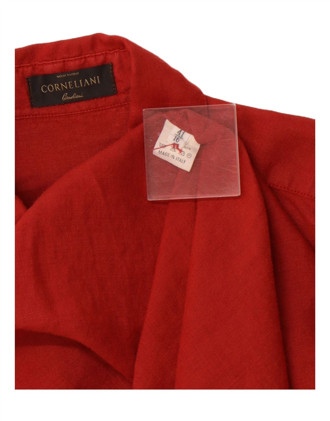 CORNELIANI Herrenhemd Größe 41 16 Großes rotes Leinen