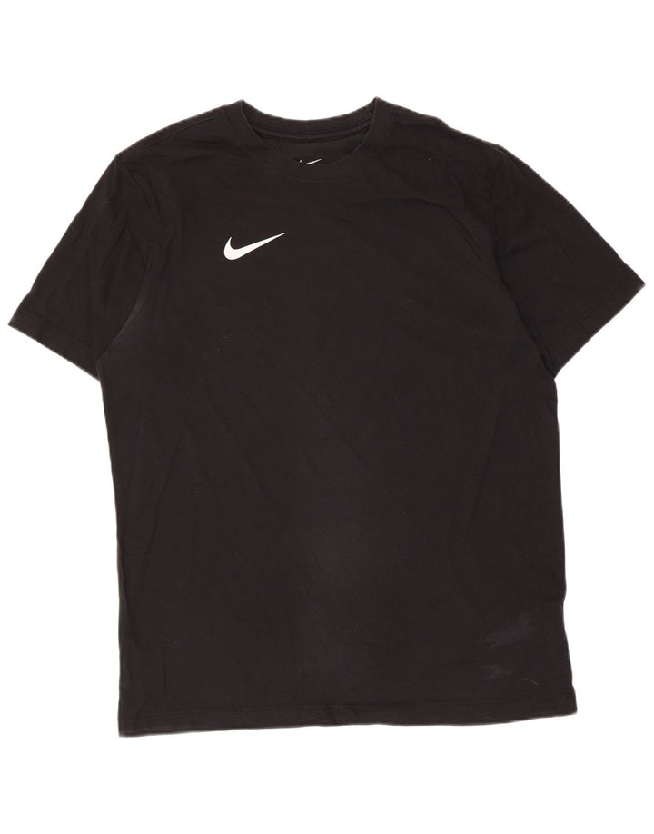 Nike Herren Dri Fit T-Shirt-Oberteil aus mittelschwarzer Baumwolle