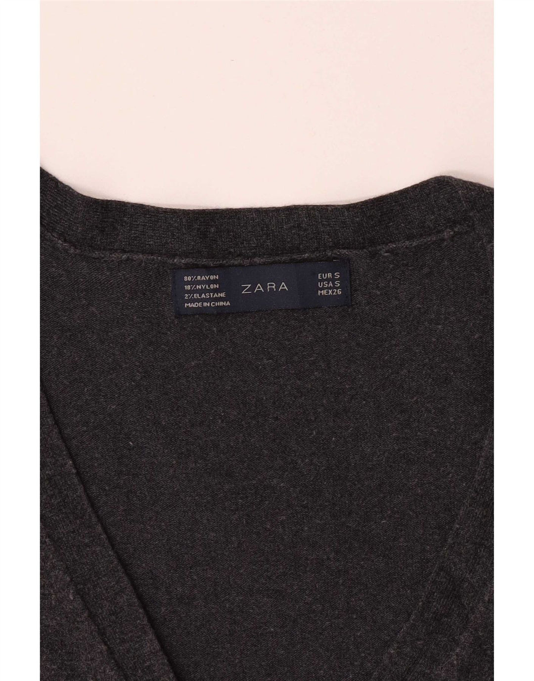 Zara Damen-Cardigan-Pullover UK 10 Small Grey Rayon