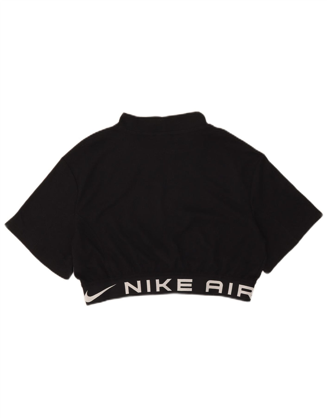 Nike Damen Crop Graphic T-Shirt Top UK 14 Mittelschwarzes Polyester