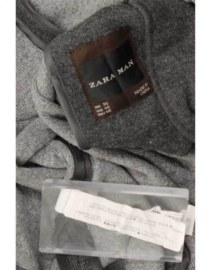 Zara Herren-Blazerjacke mit 2 Knöpfen, EU 56, XL, grau, Polyester
