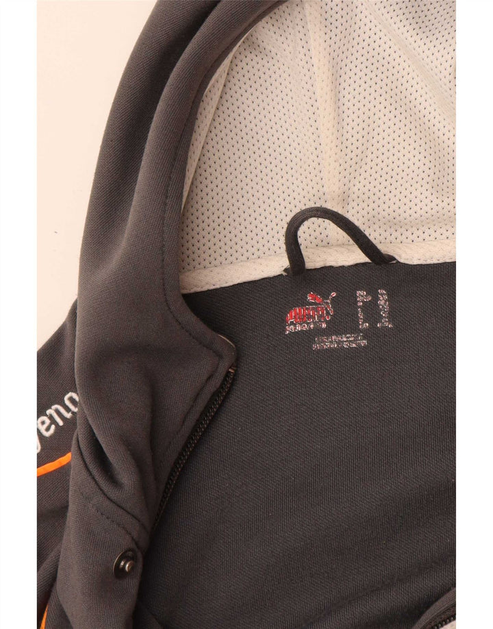 Puma Jungen-Kapuzenpullover mit Reißverschluss, 12–13 Jahre, graues Polyester