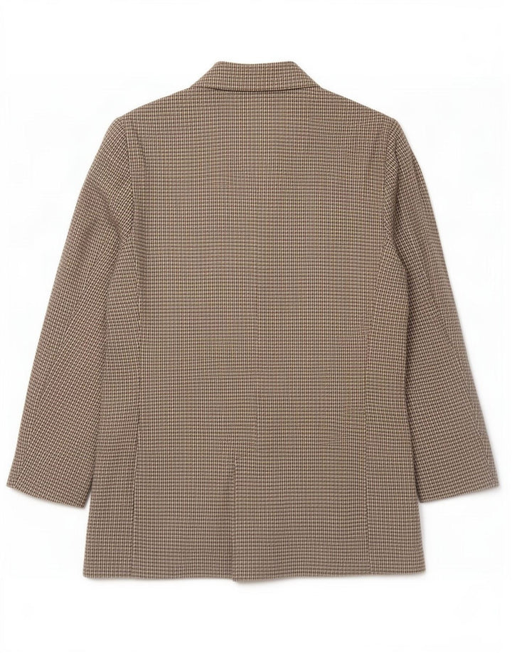 Marks & Spencer Womens Longline Blazer Jacke UK 14 Large Beige Nadelstreifen