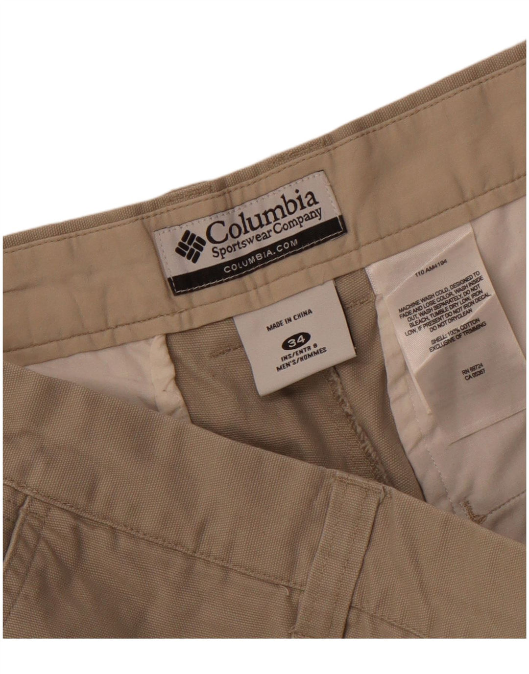 Columbia Herren Cargoshorts W34 Large Beige Baumwolle