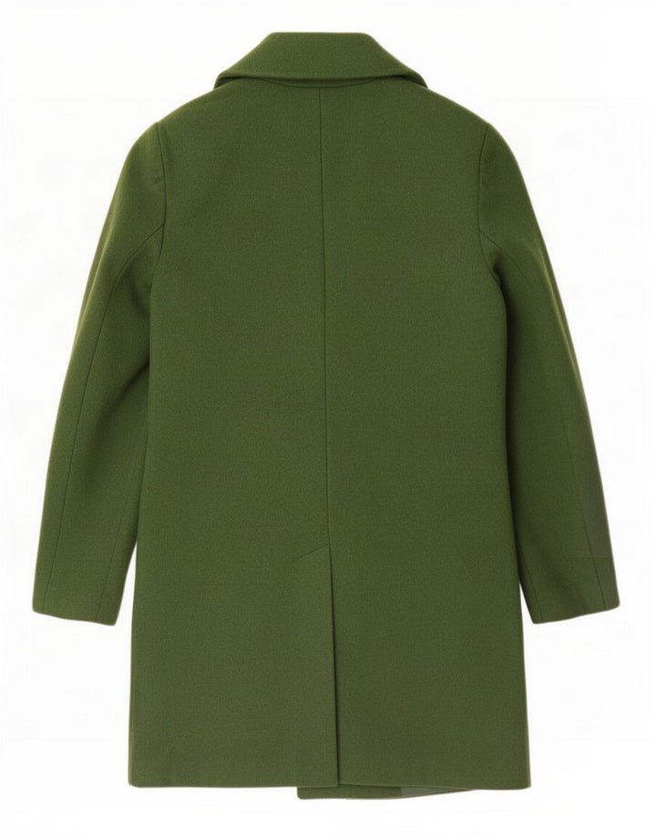 Zara Damen Zweireihiger Mantel UK 10 Small Grün