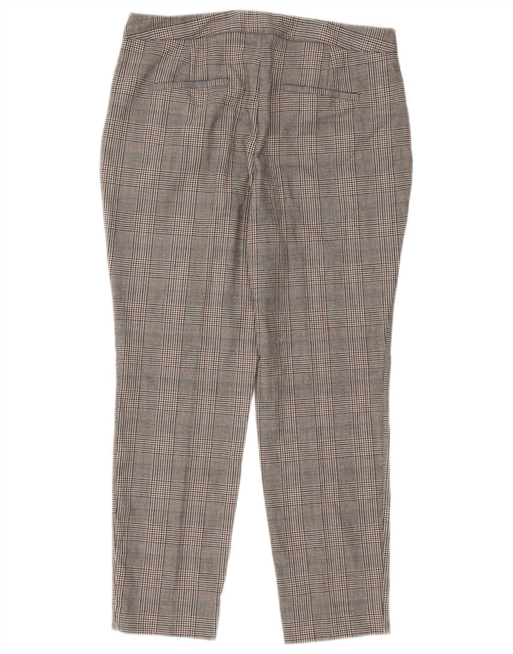 Zara Slim Chino-Hose für Damen, EU 40, M, W30, L27, Grau mit Hahnentrittmuster