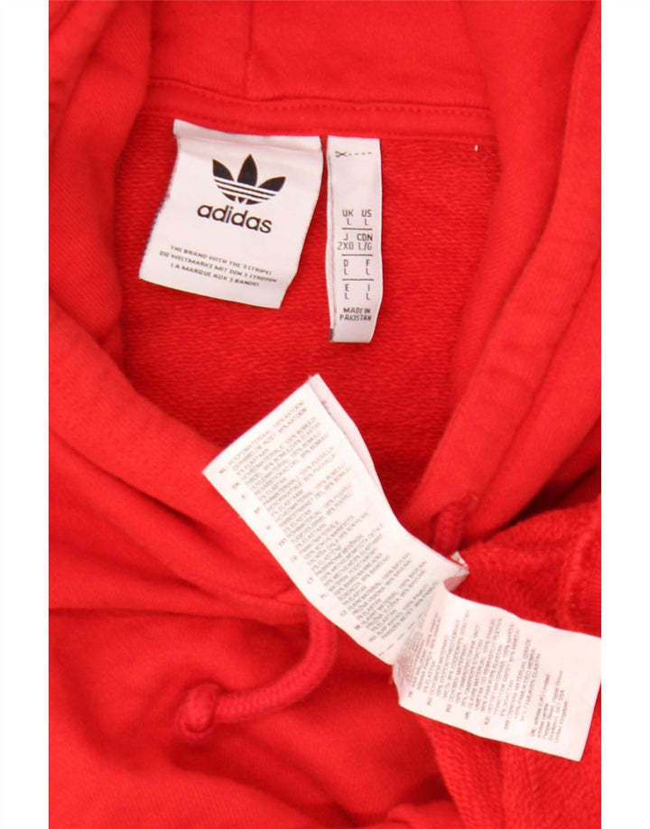 Adidas Herren Kapuzenpullover, groß, aus roter Baumwolle